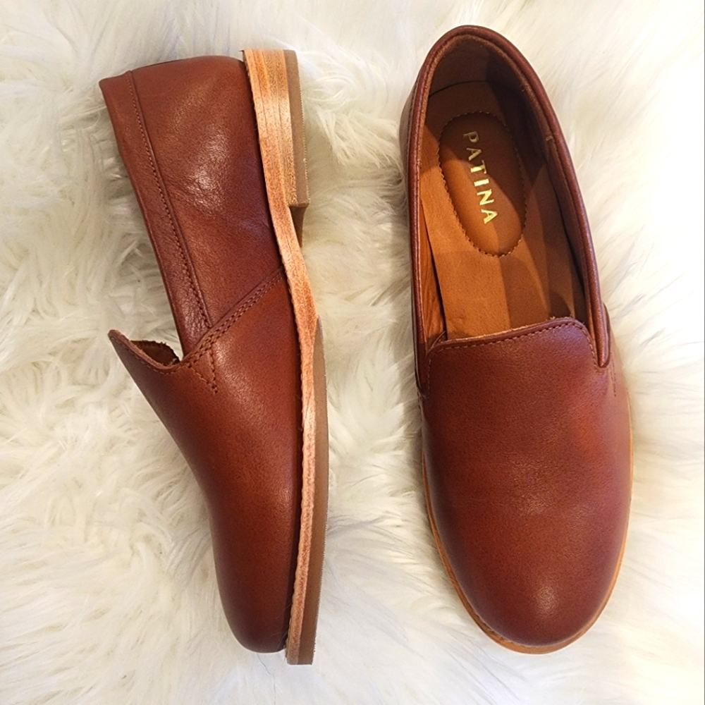 NEW - Portland Leather Company Patina Rounded Loafer Flat Brown - 6.5 Womens